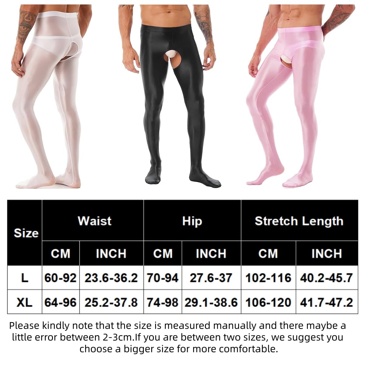 Collant lucidi da uomo, a vita alta, senza passo, senza cuciture, elasticizzati, in spandex, per discoteca, per anni '80, calze in nylon aderenti per danza, nightclub e feste rave