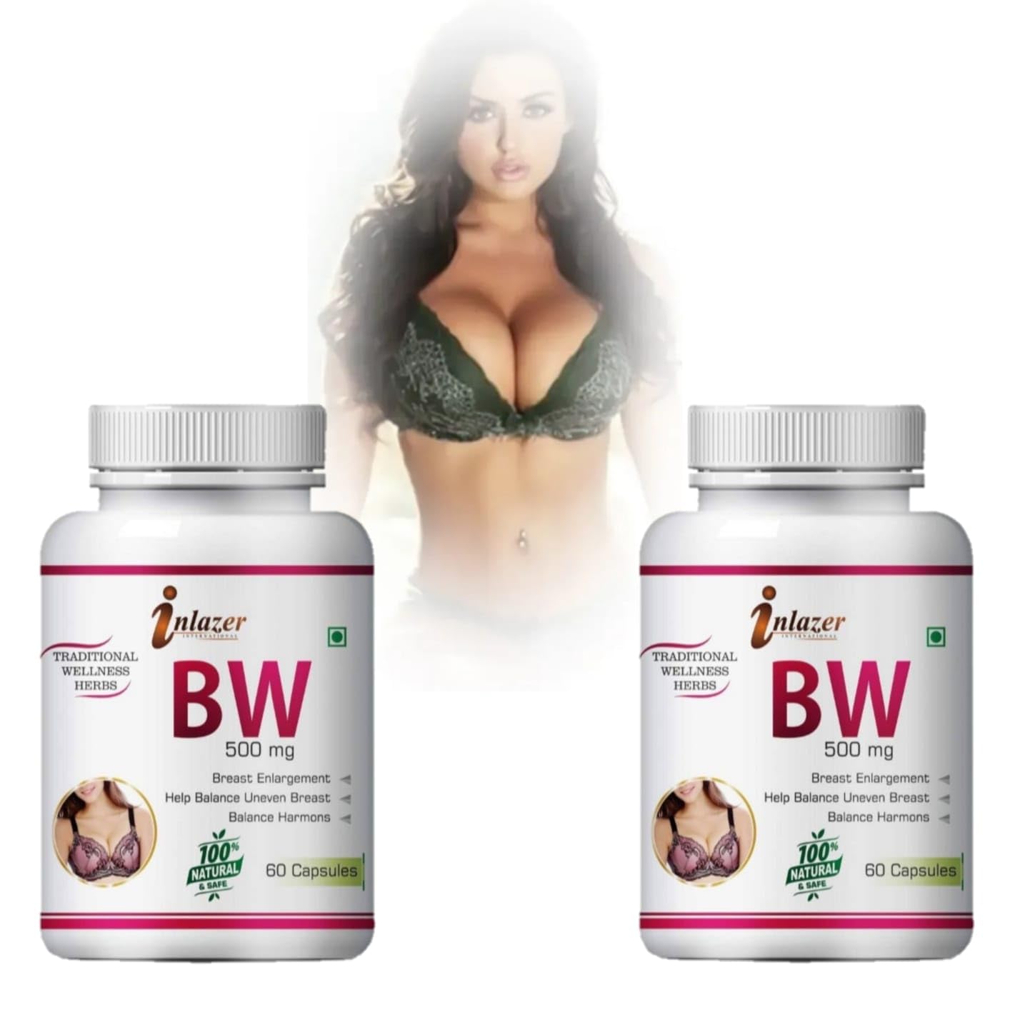 2 Pack Butt and Breast Enhancer for Women - Enhance Breast Enlargement Capsule - Breast Enhancement Capsule for Women - Personal Modern Women Care Breast - 120 Count
