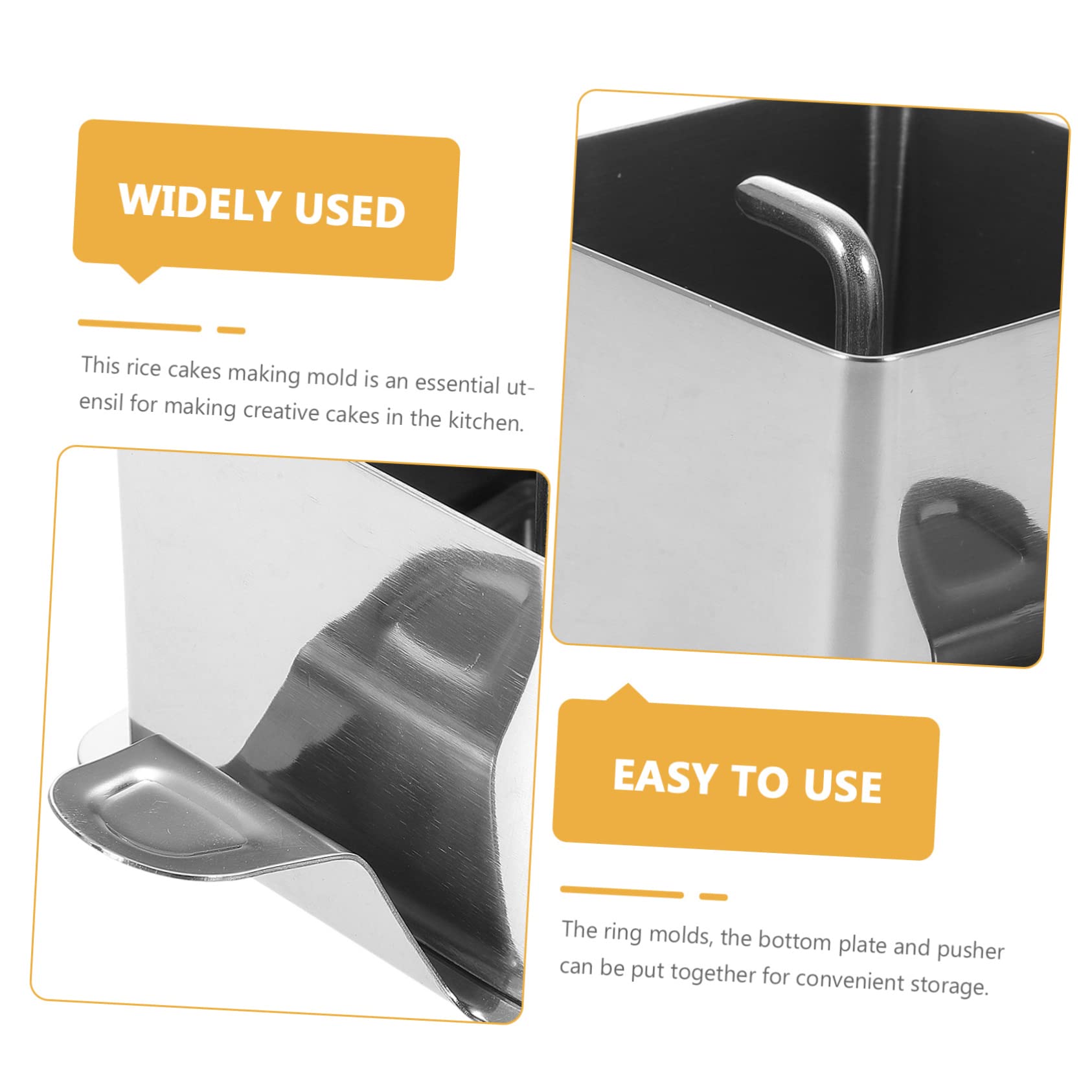 STOBAZA Stainless Steel Rice Snacks Molds for Boys and Girls Mousse Cake Mold Rice Cake Maker