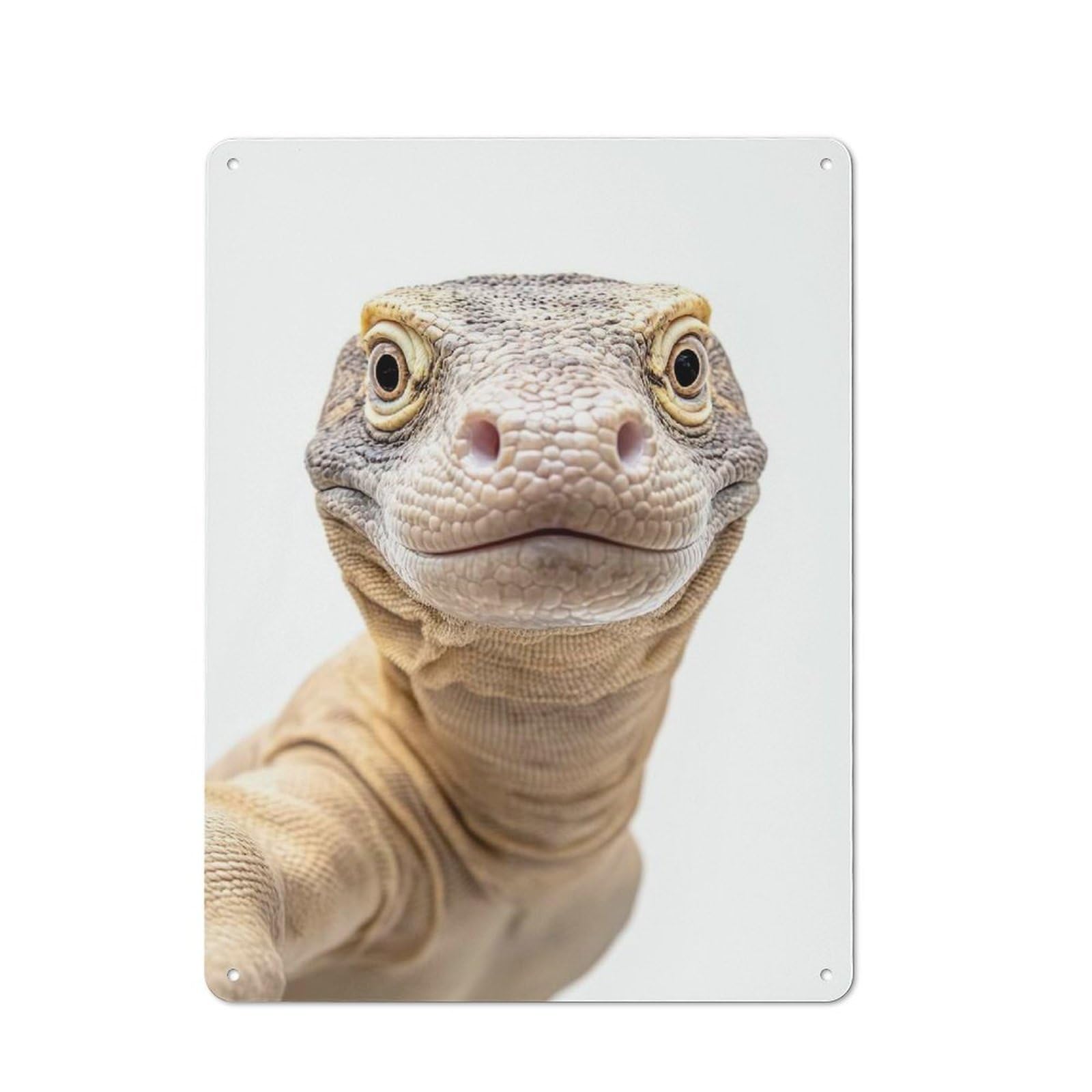 Junmoney Komodo Dragon Selfie Vintage Tin Wall Plaque 40X30cm For Café Or Restaurant, A Decorative Christmas Gift For Café Owners And Decorators