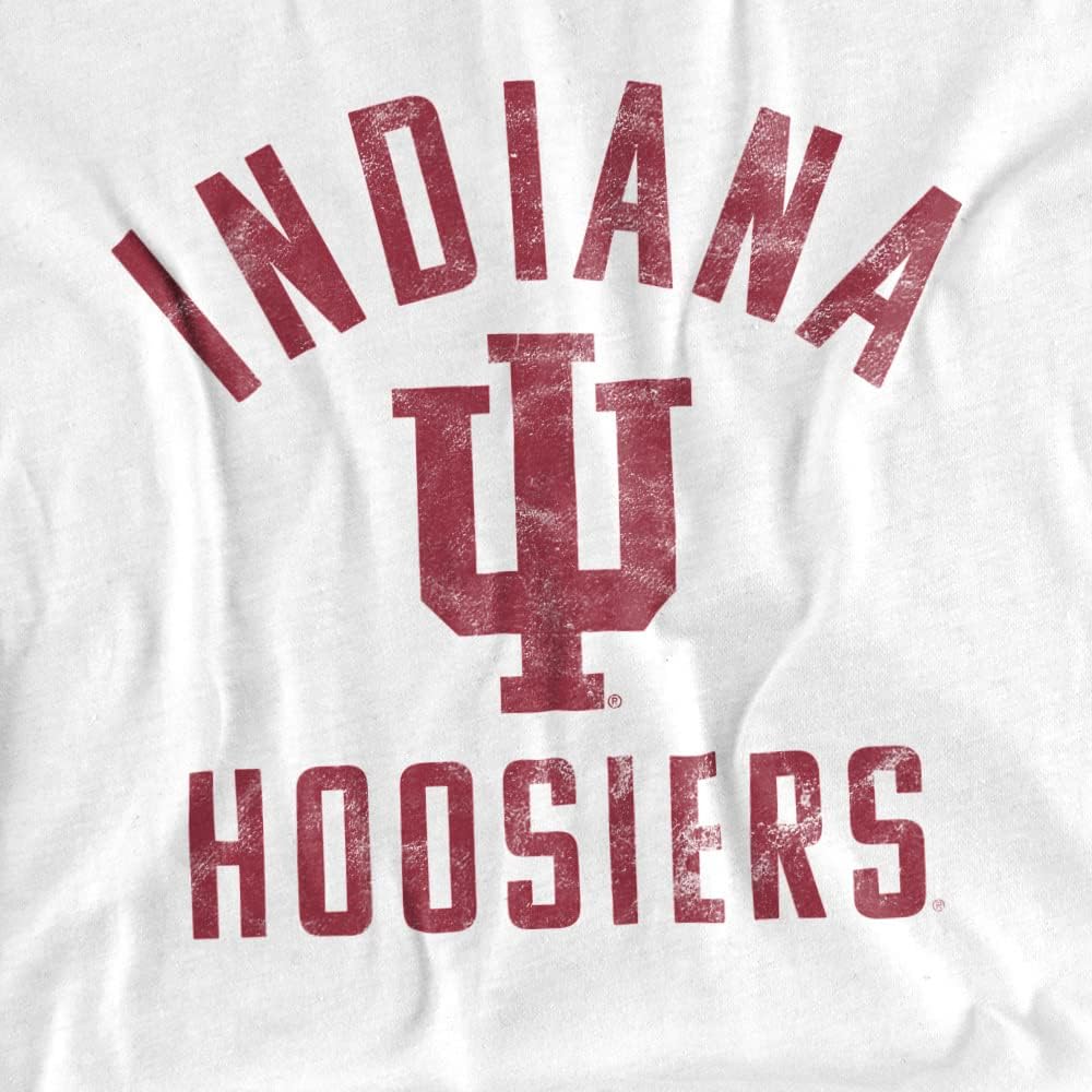 Indiana University Official Hoosiers Logo Unisex Adult T Shirt,White, Medium - Image 2
