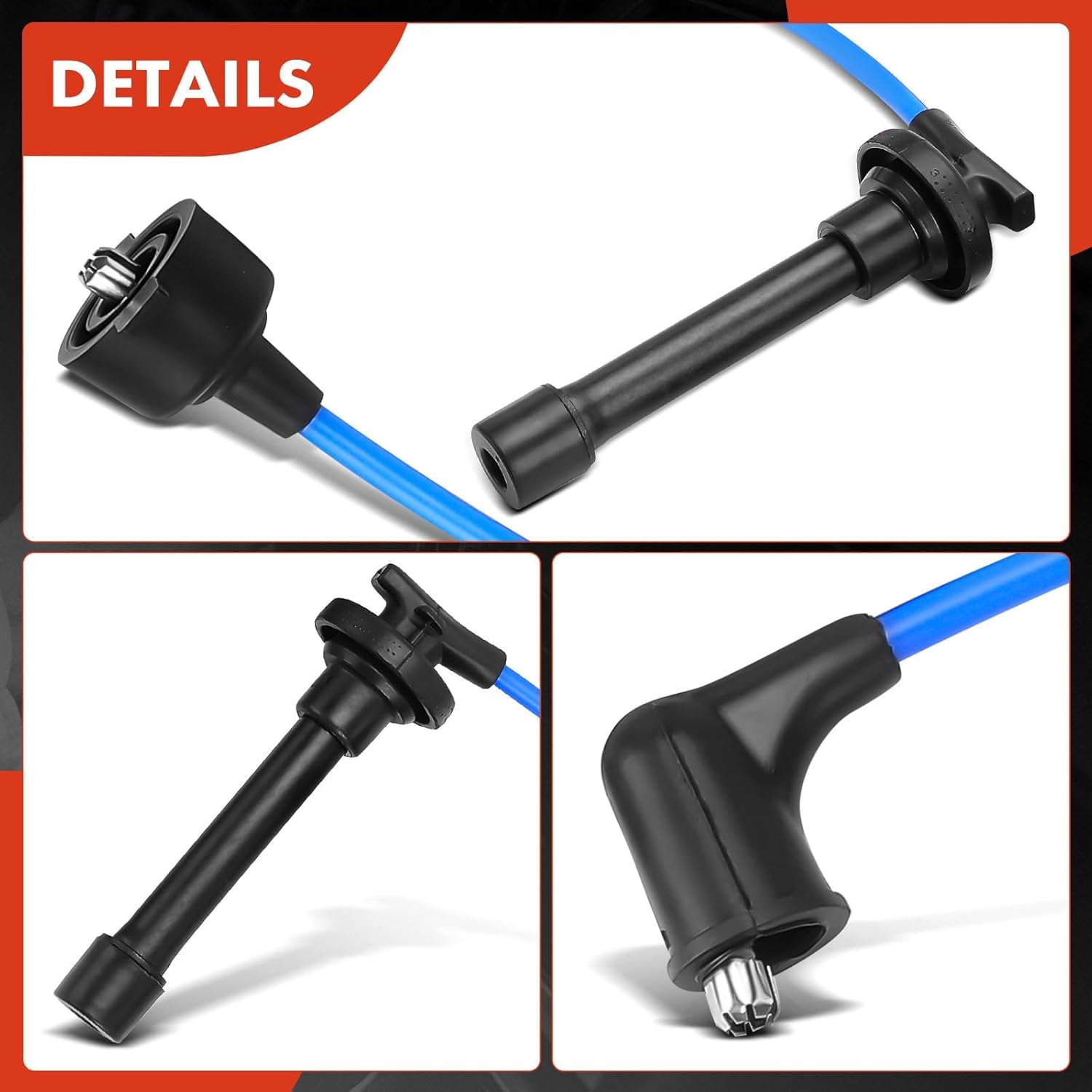 A-Premium 5PCS Spark Plug Wires Compatible with Honda Prelude 1988 1989 1990 1991, 2.0L 2.1L