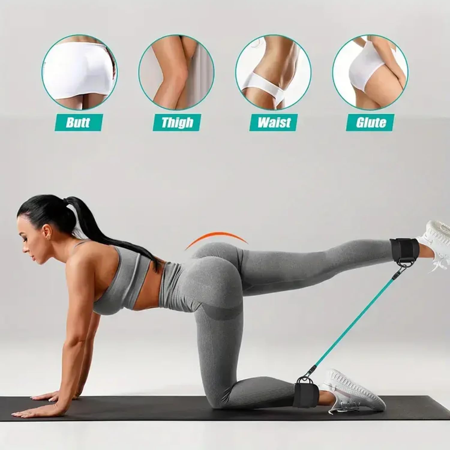 Leg Training Elastic Rope Gym Equipment Exercise Yoga Workout Ab Exerciser (Multicolor)