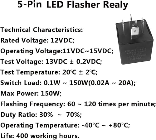 Miniatura 6 de Relé intermitente LED EP27 de 5 pines apto para Ford Mustang V6, GT, Bullitt, Mach1 1994-2004  Ford Five Hundred 2005-2007  Señal de giro