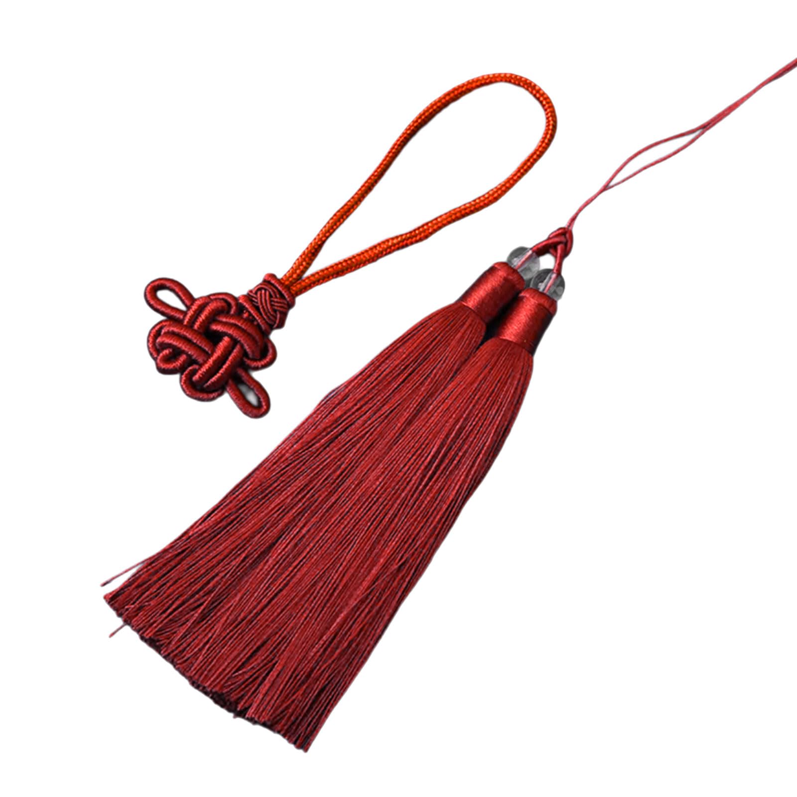 NEWFT Traditional Chinese Knot Tassels for Festive Decoration Car Interior Hangings Two Color Hanging Rope Decorative Pendant