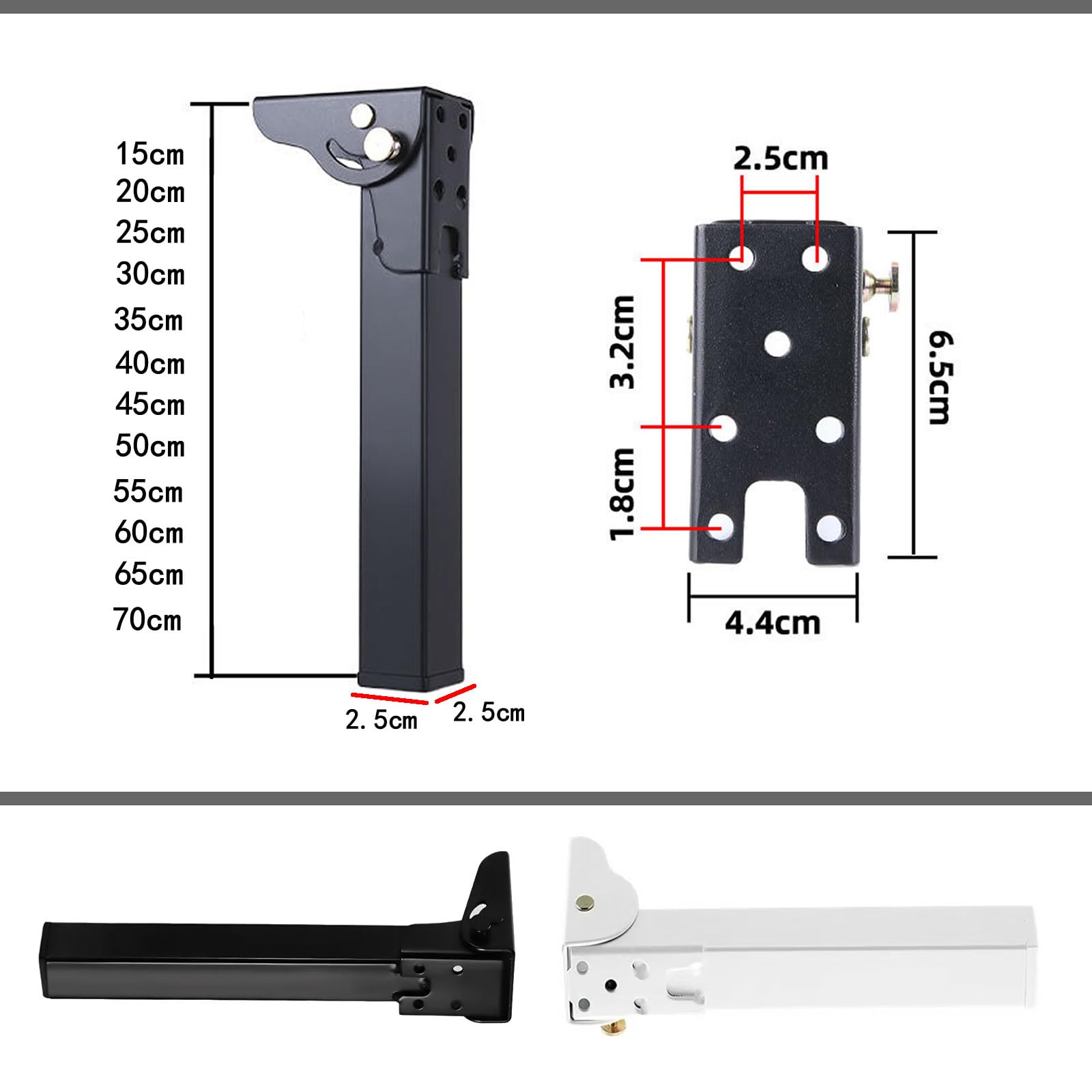 4 Stück 90 Grad klapptischbeine Eisen Tischbeine Klappbar Tischfüße DIY Möbelfüße Schreibtischbeine Hohe Tragkraft Geeignet für Schreibtische Couchtische Computertische Möbel (Weiß, 20cm)