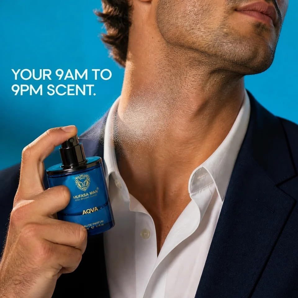 Image of AQVA Eau de Parfum for Man 50 ml I Perfume for Men with Magnetic Cap I Mint & Sandalwood Notes I Long-Lasting 12 Hours | Premium Luxury Fragrance for Gifting Daily Wear