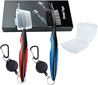 Vista 6 de Pack of 2 Golf Club Brush Groove Cleaner with Retractable Zip-line and Aluminum Carabiner Cleaning Tools