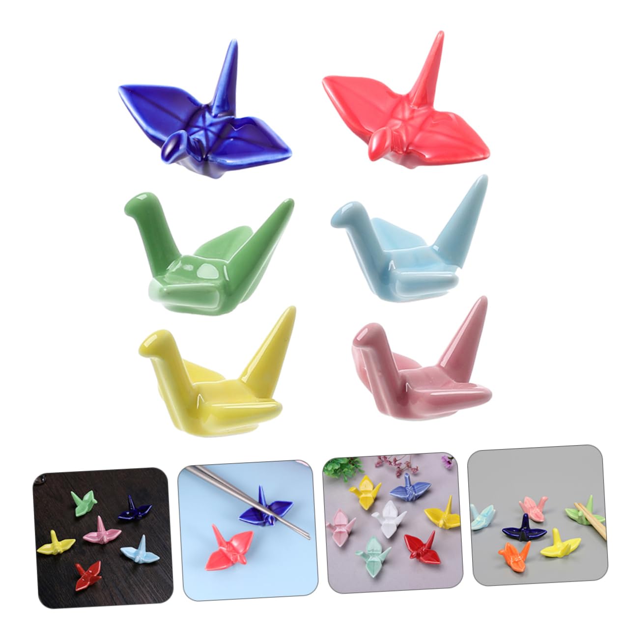 SOLUSTRE 12Pcs Chopsticks Rack with Paper Chopstick Holder for Spoons and Forks Pen Rest Elegant Utensil Stand for Home Kitchen Dining