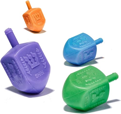 Judaica Mega Mall Hannukah Dreidels multicolor  25 PC  Juguete de fijación superior con letras hebreas, el regalo perfecto de Hannukah para niños y