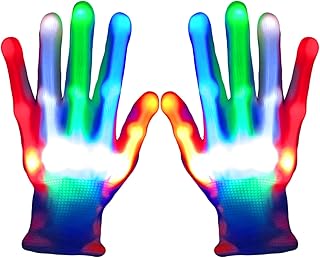 قفازات كولدير المضيئة هدايا للأعمار من 6 إلى 12 عامًا، قفازات بأضواء ليد بألوان قوس قزح للأطفال والكبار، مناسبة لحفلات الرقص وأعياد الميلاد والهالوين وحشوات جوارب عيد الميلاد (توصيل الساعة 1 ظهرًا).
