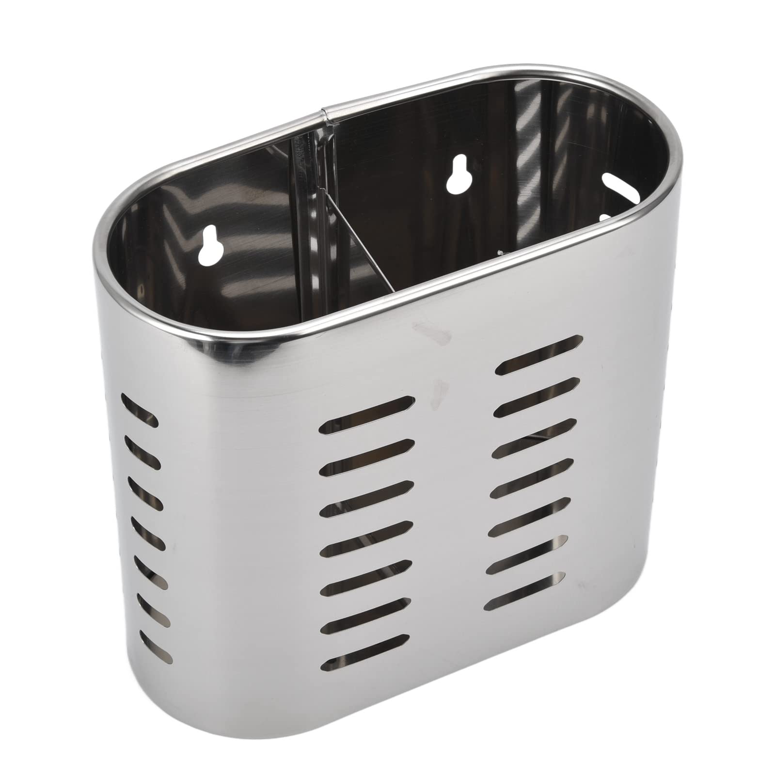 Duimimi Stainless Steel Chopsticks Storage Organizer, Wall Mountable Utensil Drying Rack with Hollow Design for Kitchen, Compact & Space Saving, Drainage Holes for Quick Drying