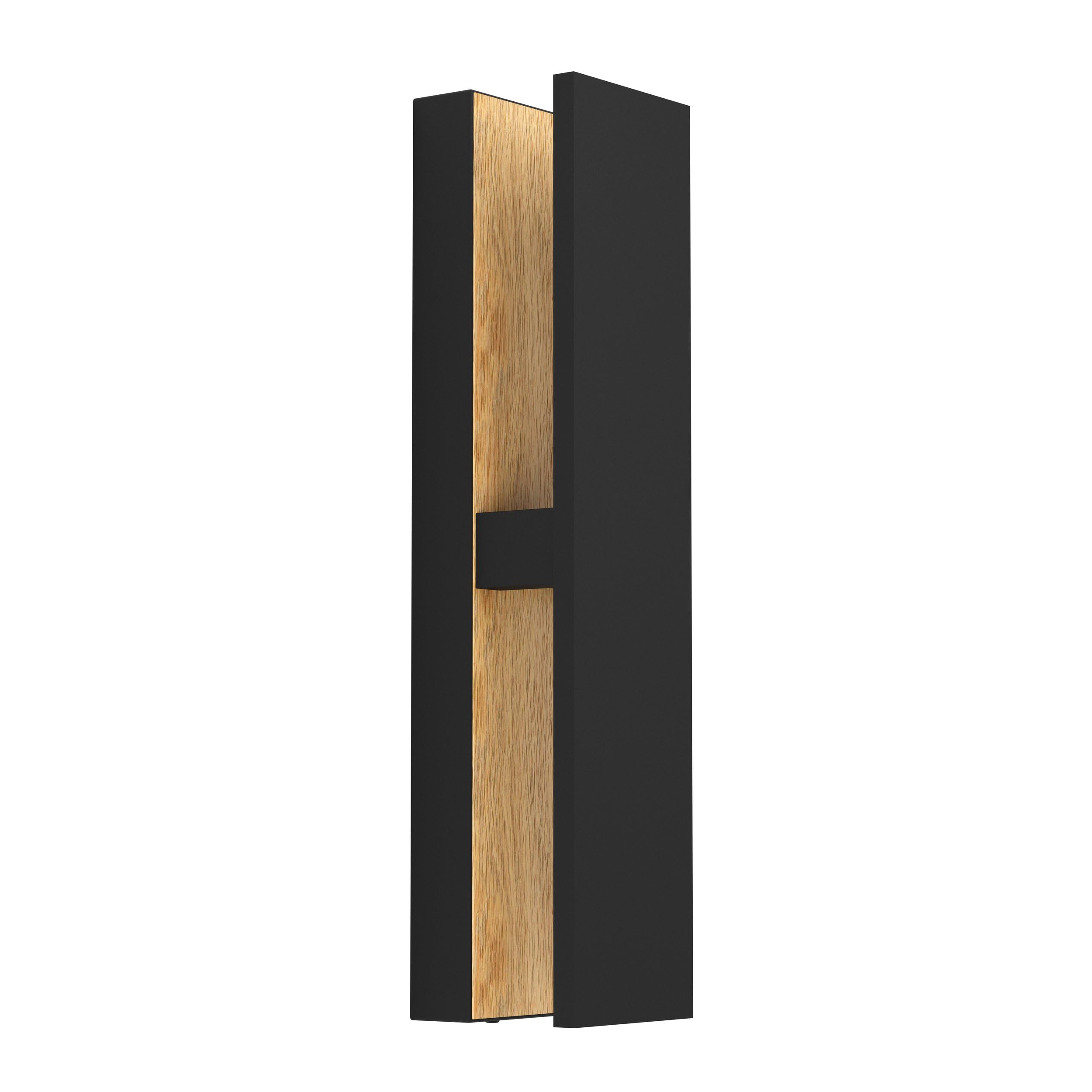 EGLO LED Außenleuchte Costorio Wandleuchte außen | aus Aluminium in Schwarz und Holz-Optik, Wand Außenbeleuchtung warmweiß, Außenlampe IP44