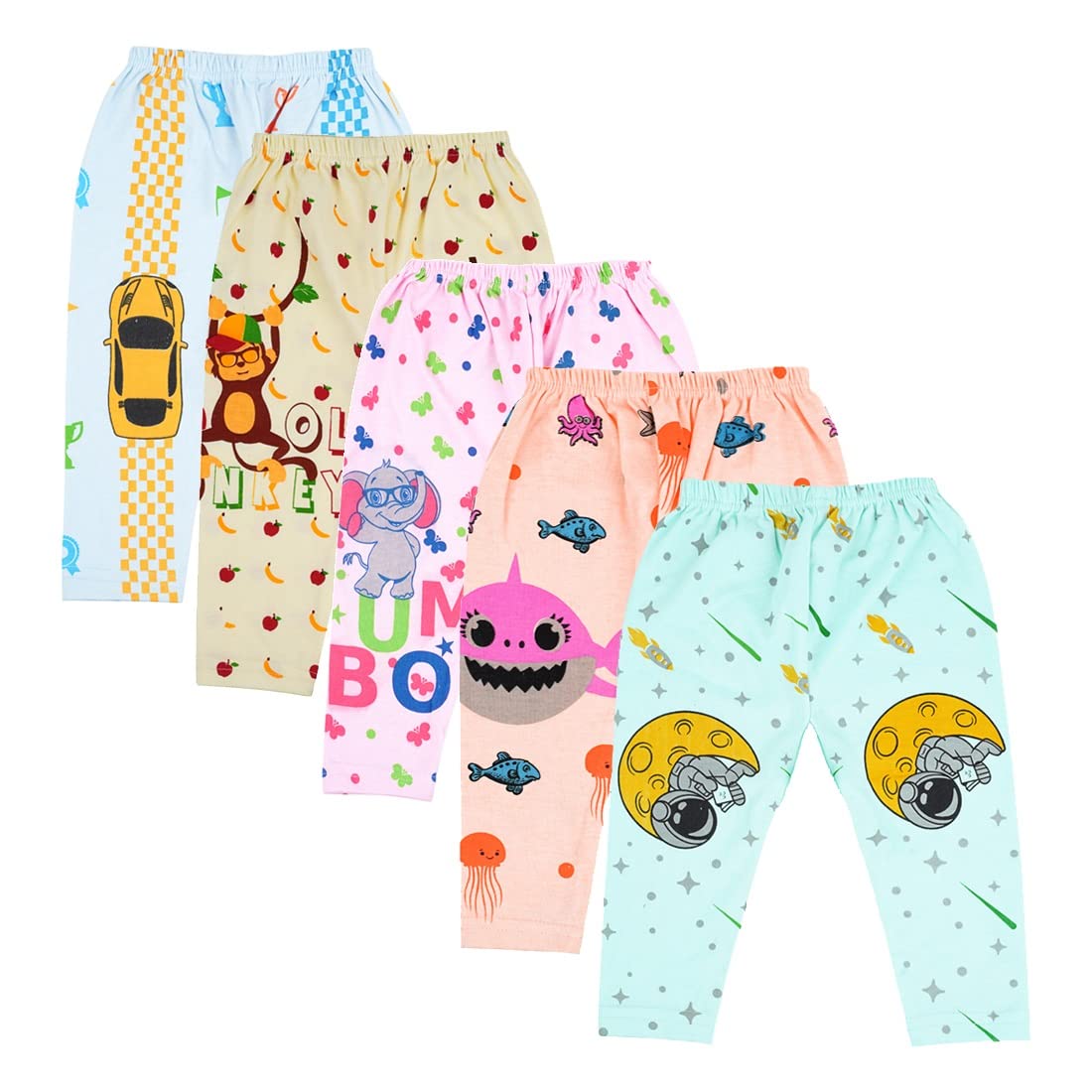 HOPE QUAYBaby Sleep Wear Bottom Pant |Cartoon Printed Cotton Pajami Lower Trackpant Pyjama Nightwear for Kids Set of 5 Pcs