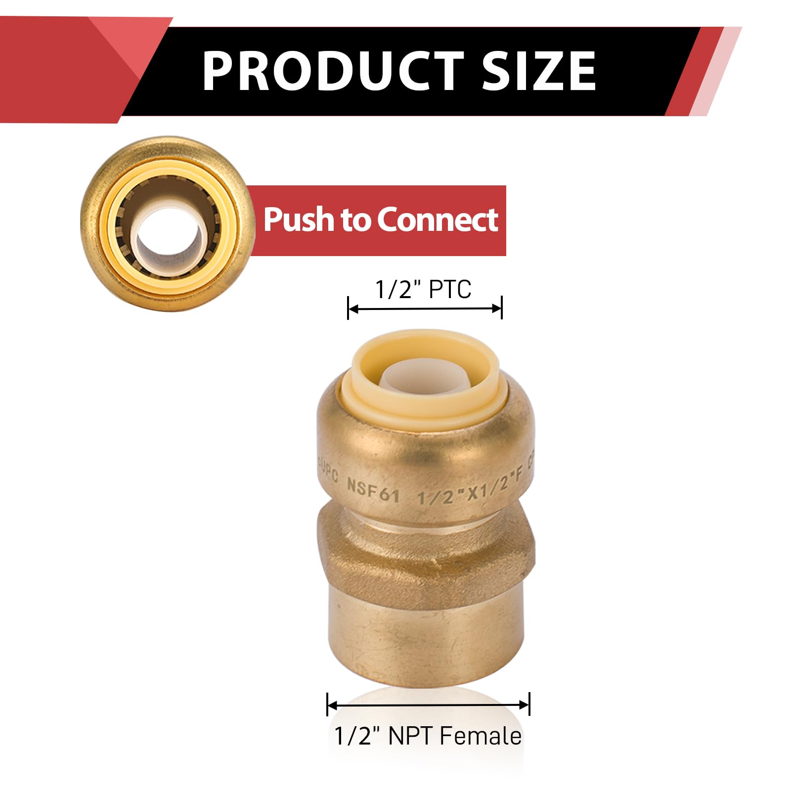 (Pack of 6) EFIELD Push Fit 1/2