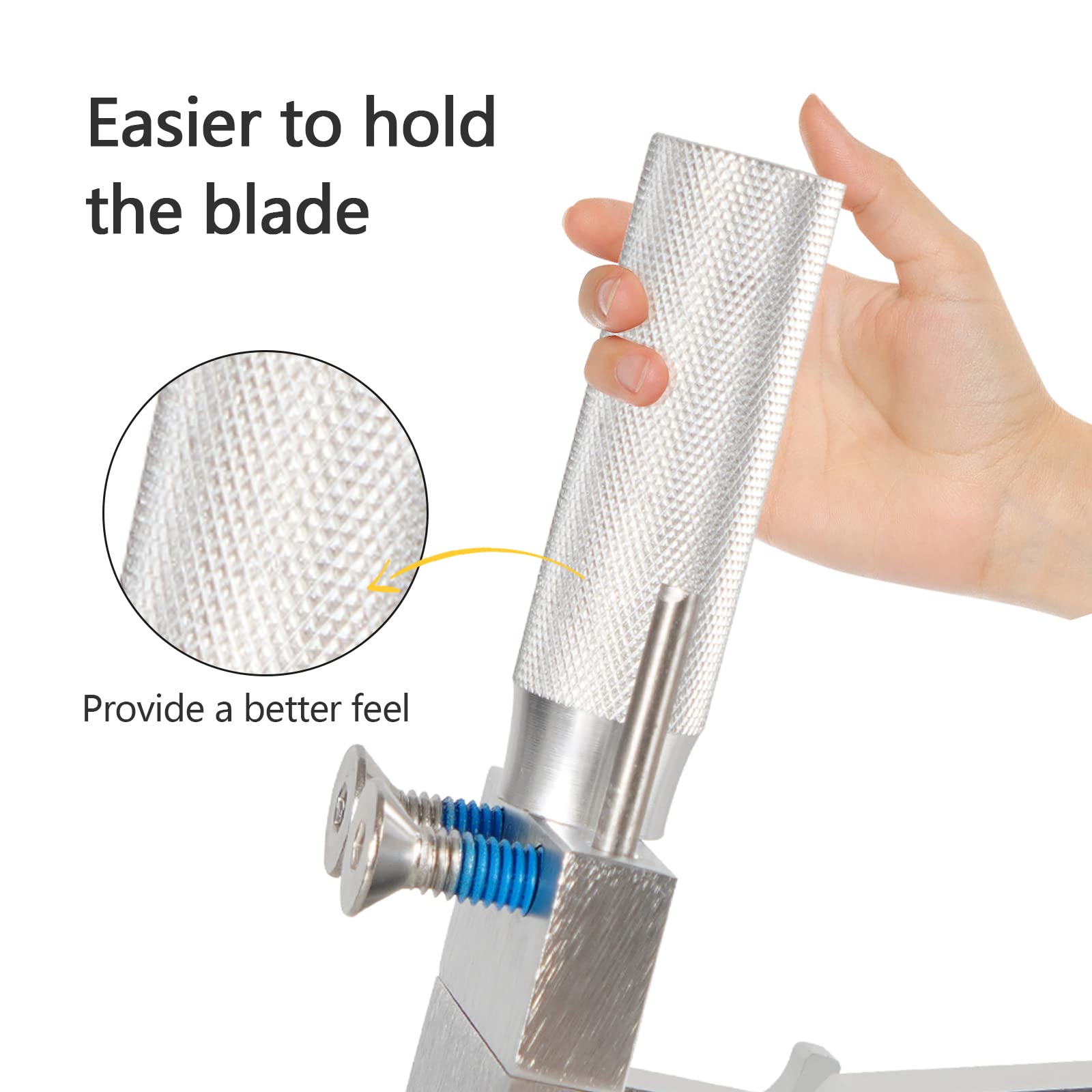 Kit de afilador de cuchillas de cortacésped ajustable de 15 ° - 45 ° para cuchillas de cortacésped de mano derecha e izquierda - Plata