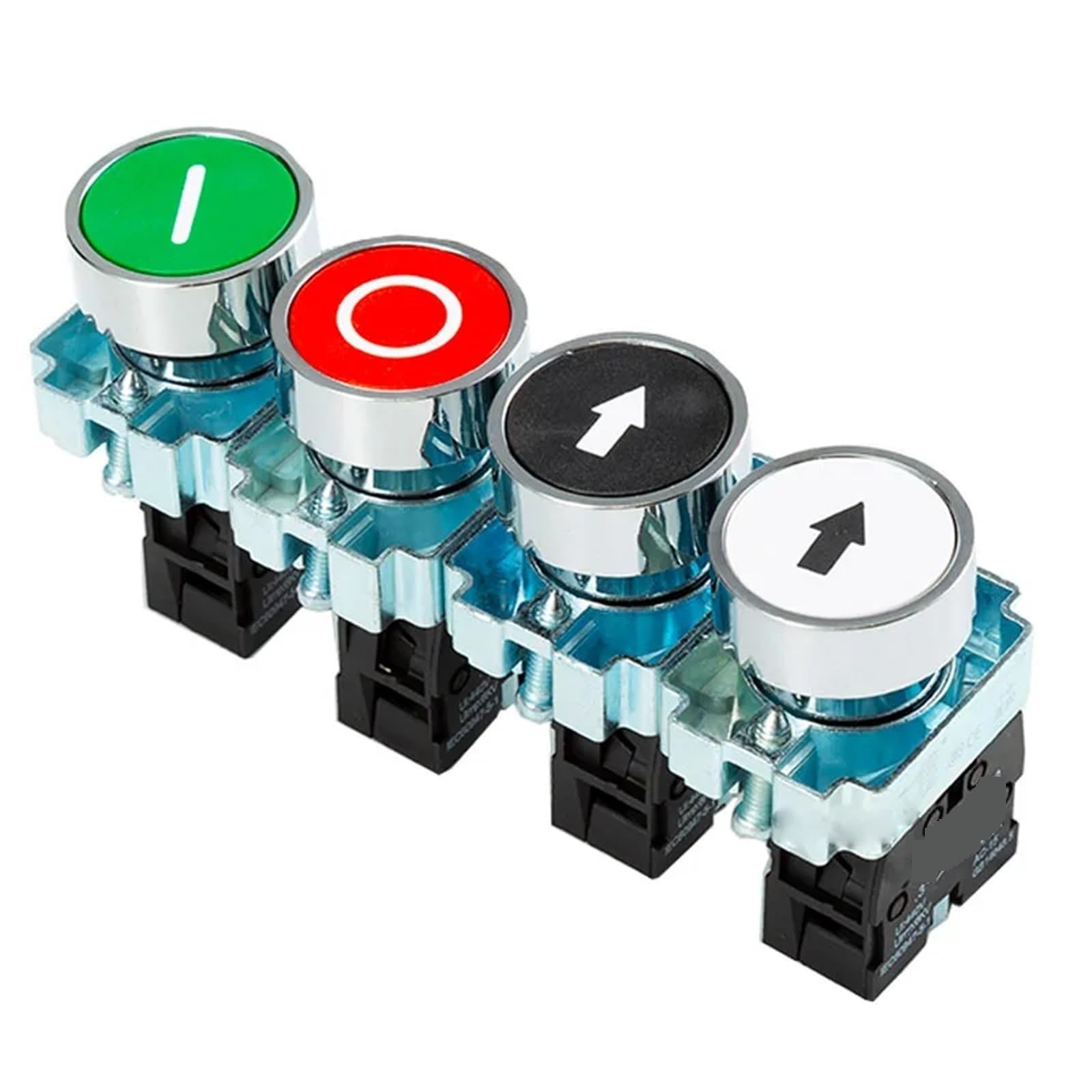 1 x przełącznik przyciskowy z automatycznym resetowaniem, mała głowica grzybkowa wyłącznik awaryjny 22 mm przycisk uruchamiania powolne przewijanie do przodu XB2-BG21 XB2-BA31 XB2-BS54 (XB2-BG33)
