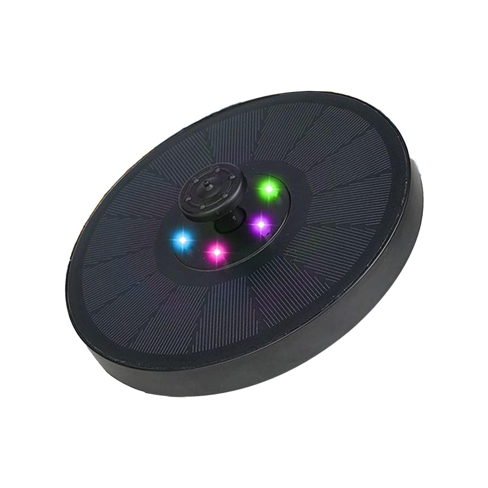 Fontana Solare Pompa Galleggiante con LED Colorati Protezione Carenza Acqua Circolazione Filtro Adatta per Giardino Vasca Uccelli Balcone, 5 luce