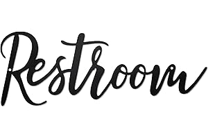 Ecqizer Restroom Sign Decor: Rustic Vintage Metal Wall Art for Home Decor Restroom