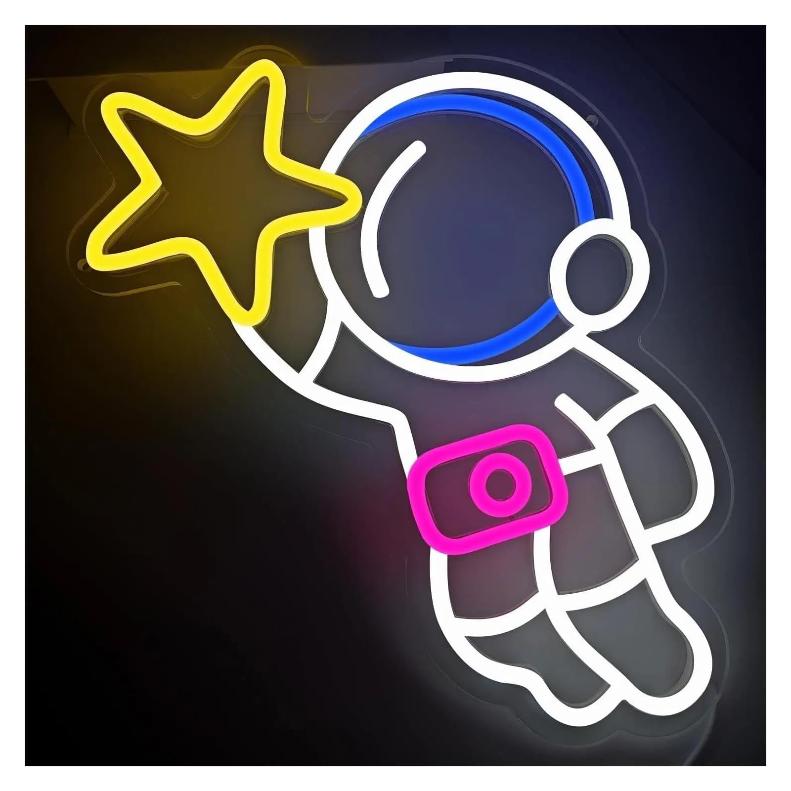 SHOUXI Sign Lamp Astronaut Neon Signs, Suitable for Bedrooms, Living Rooms, Game Rooms,Family Parties and Teenage Birthday Party 41.5x27cm