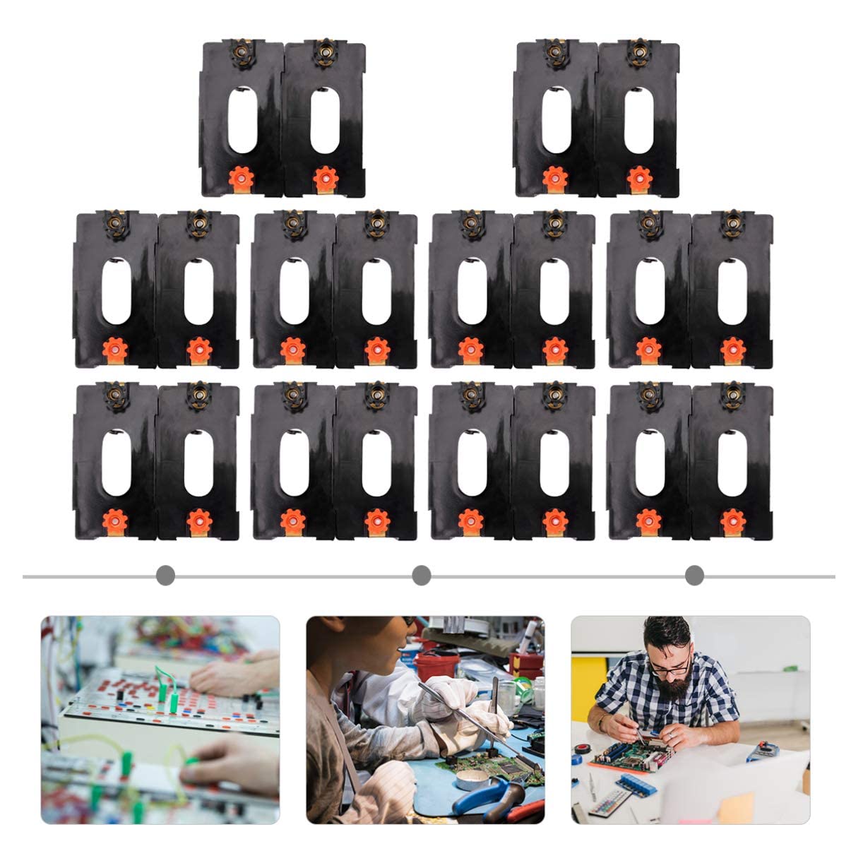 SePKUs Portabatterie Serie D da 10 Pezzi Scatola portabatterie per esperimento di Fisica di Laboratorio Scolastico Educazione scientifica