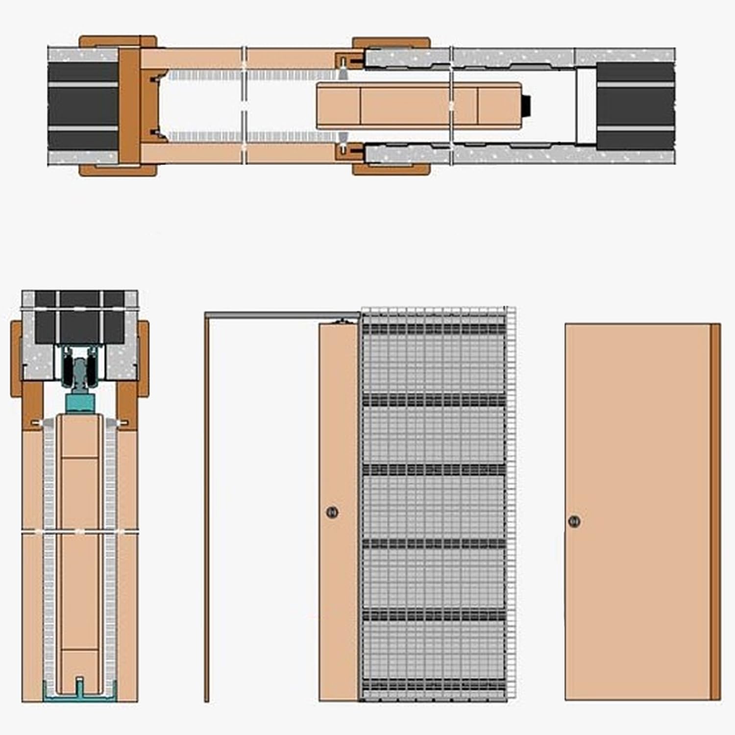 ALLINOX Controtelaio Per Porte Scorrevoli Anta Unica In Acciaio ZINCATO Per Intonaco Sistema Porta a Scomparsa Telaio Salvaspazio Muratura Da Interno MADE IN ITALY (1000x2100x105)