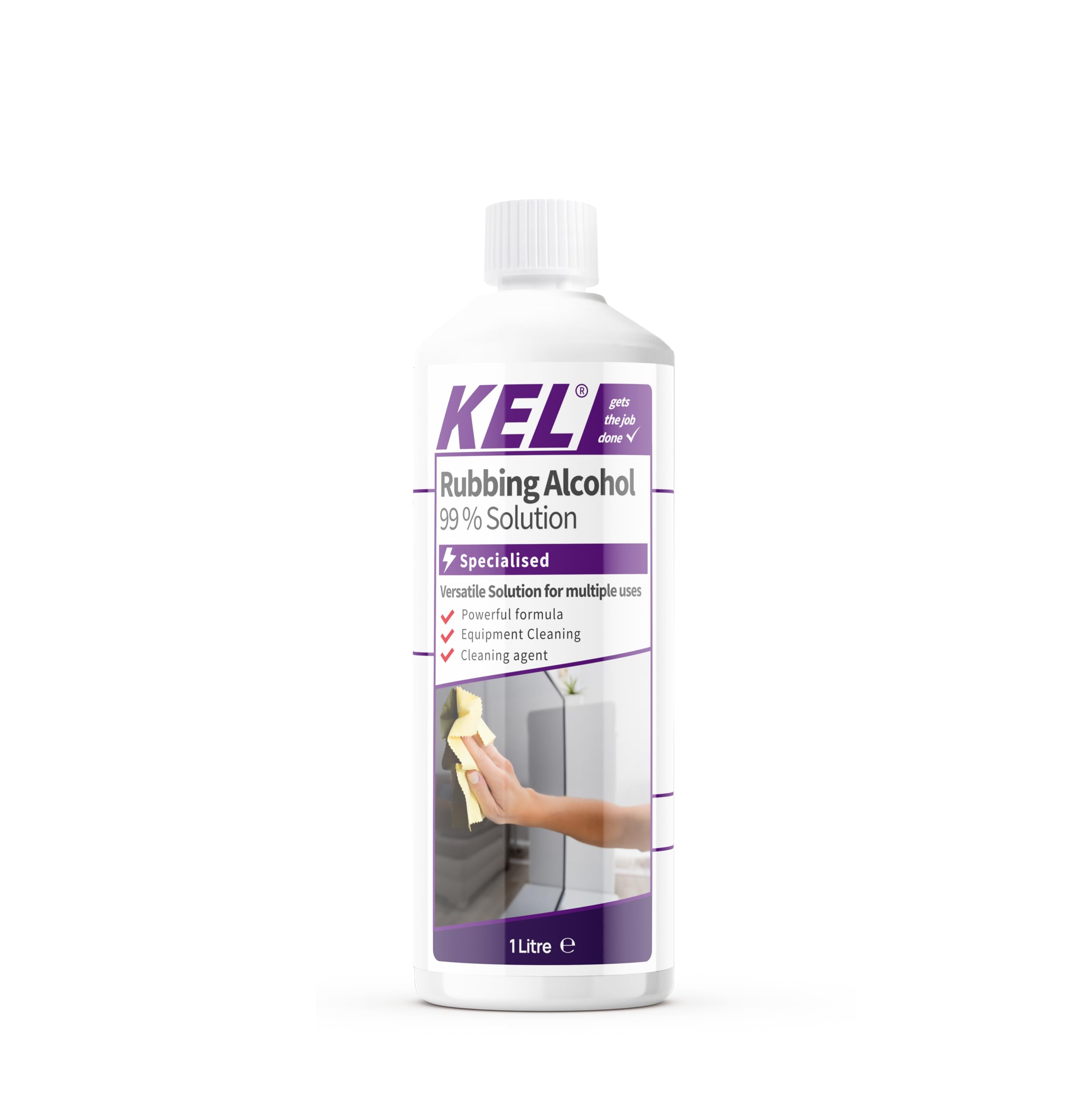 KEL - All-Purpose Rubbing Alcohol Isopropyl 99.9% Pure Isopropanol IPA for Cleaning - 1 Litre