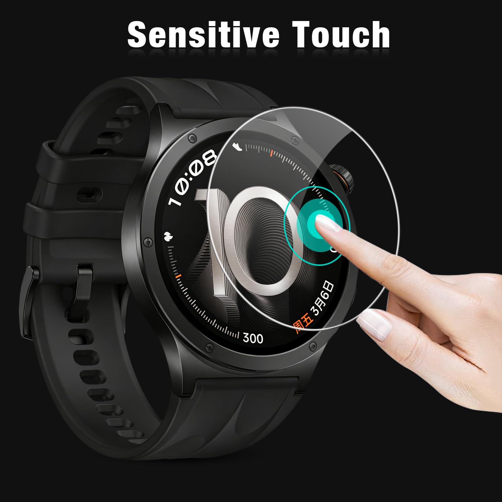ivoler Zestaw 4 folii ochronnych ze szkła hartowanego do Oppo Watch X3 / OnePlus Watch 4, bardzo wytrzymałe szkło 9H, odporne na zarysowania, HD przezroczyste, bez pęcherzyków powietrza