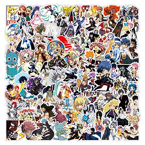 Pack d'autocollants FAIRY TAIL 100 pièces, autocollant en vinyle pour bouteilles d'eau, ordinateur portable, cahier de planche à roulettes, cadeau pour...