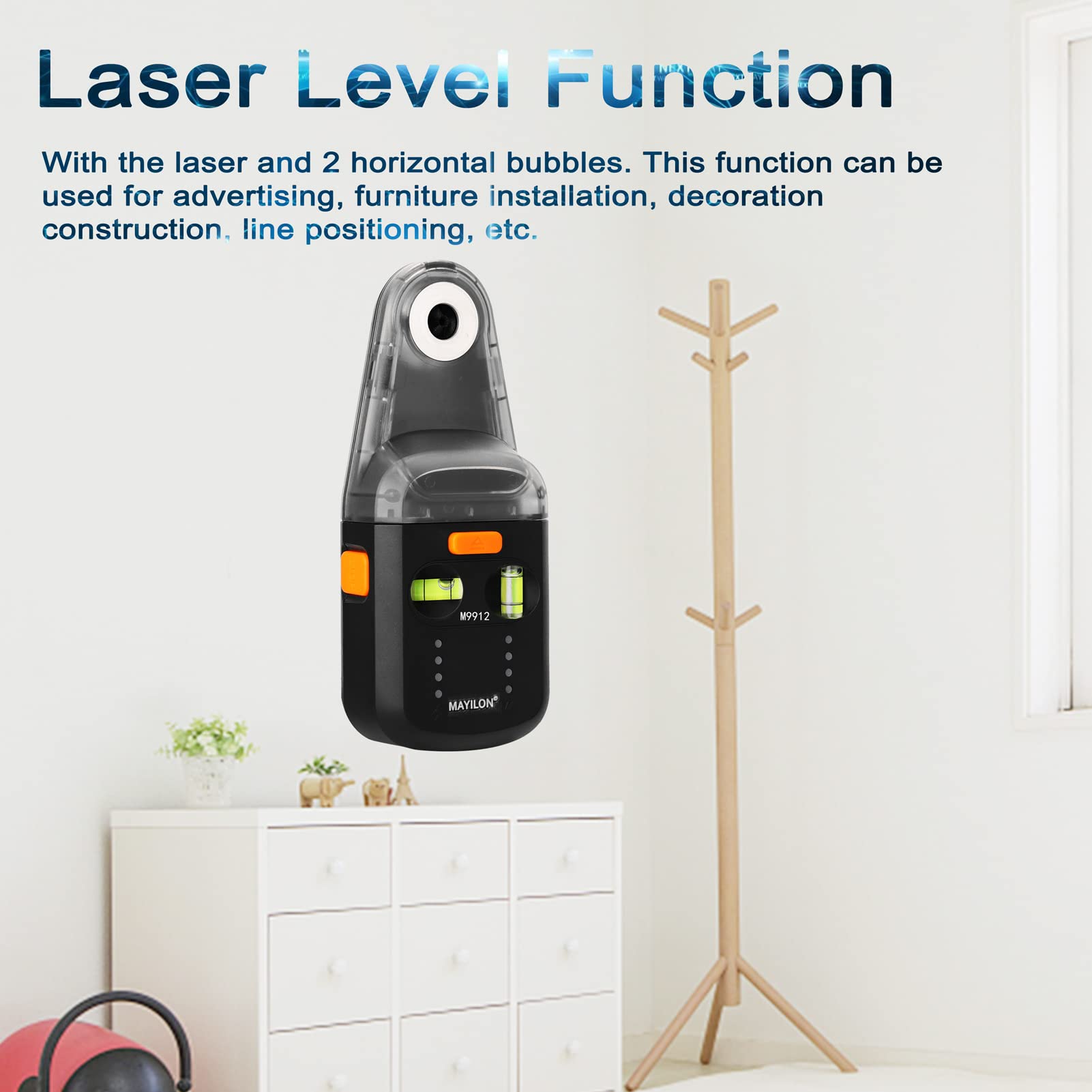 Elektrischer Bohrstaubsammler Laser Level 2 in 1 Funktionen Haushalt Wand Elektrosauger Vakuum Bohrstaubsammler Staubreinigung Saugwerkzeuge mit Laser Level Funktion 5KG