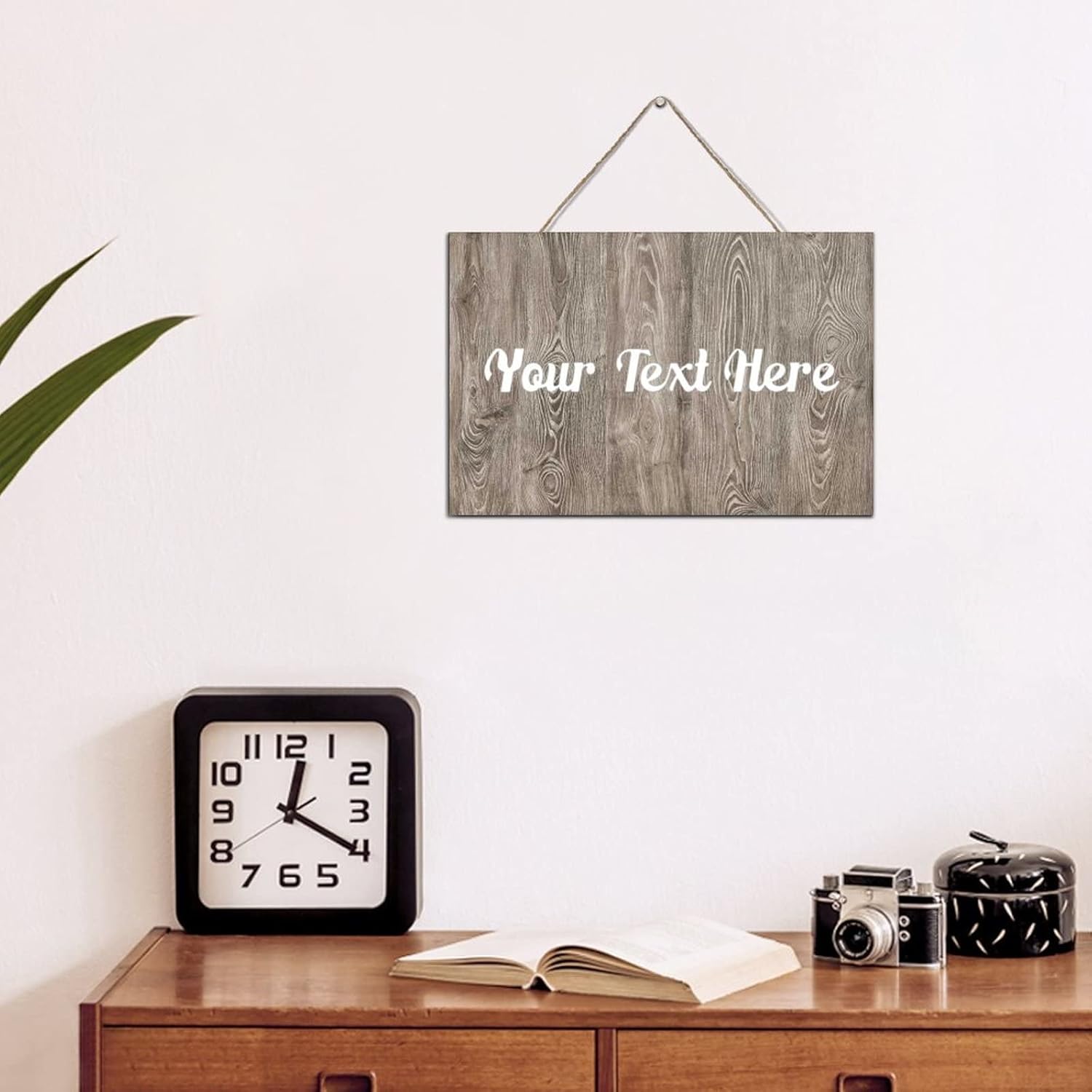 Personalized Rustic Sign for Yard Garden Farm Front Door Porch Coffee Bar Welcome Sign Custom Wooden Plaque with Your Text Ready to Hang Wall Art Prints 8x12 Inch