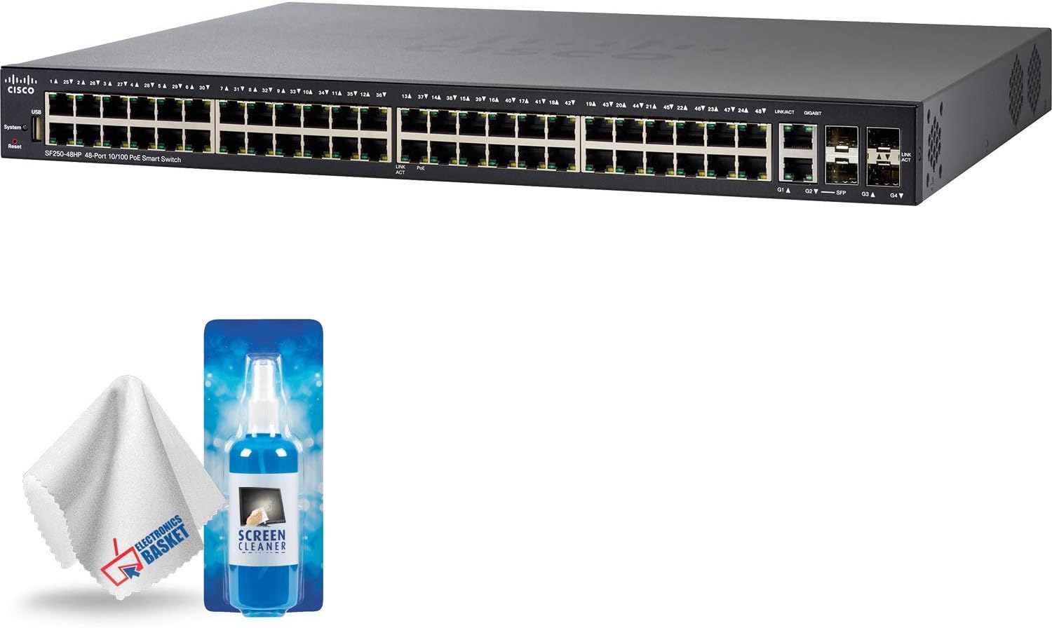 Cisco SG250X-48 48-Port Gigabit with 4-Port 10-Gigabit Smart Switch Kit