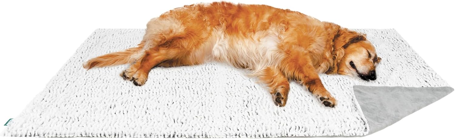 FurHaven Waterproof Dog Blanket – Birch Faux Fur & Suede Calming Throw for Pets, Washable – Gray, XL