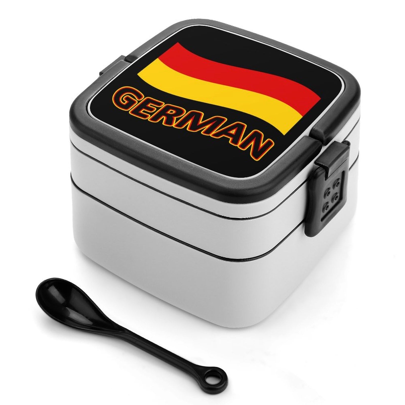 CGSBNGHA German Germany Flag Bento Lunch Box 2 Layer Lunchbox Food Container for Adults Office