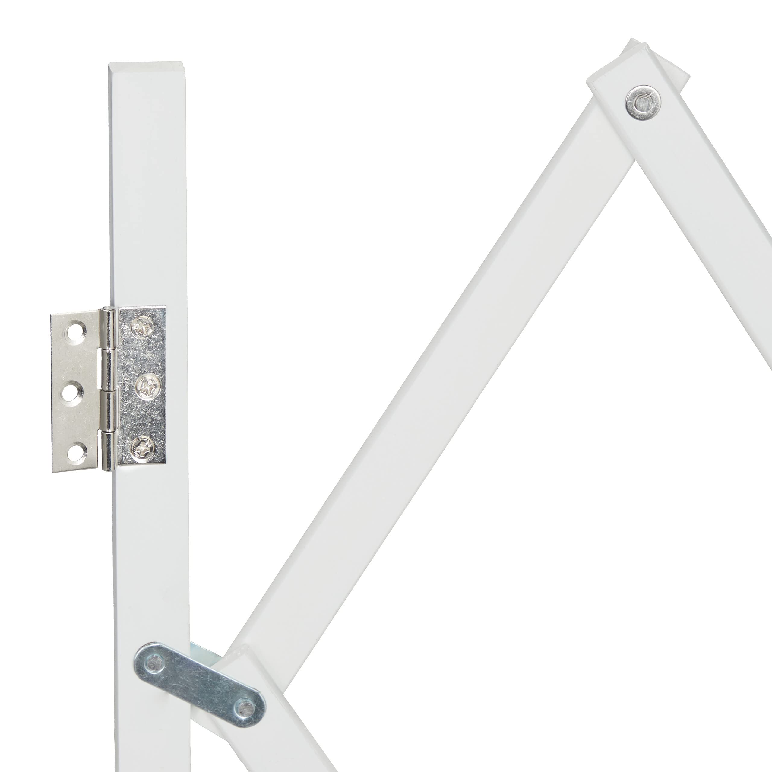 Relaxdays Barrera Seguridad Perro, Valla Protección Niño Escalera, Plegable, hasta 118cm, Reja Puerta Mascota, Blanco