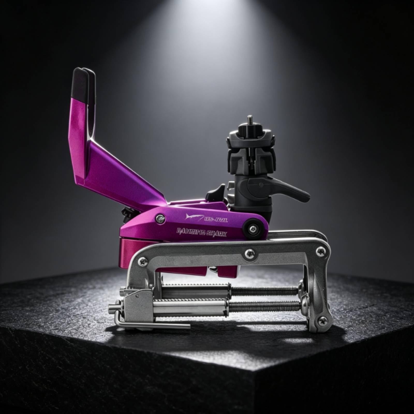 LOVIVER Portacanne da Barca Portacanna Supporto Regolabile Staffa Acciaio Inox Morsetto Rotante Regolazioni Filettate Base Smontabile per Stabilità Adatto per, Viola, Nuovo Modello Lungo