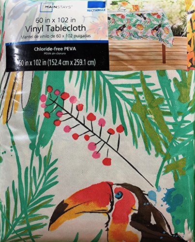 Mainstay Summer Tropical Toucans Vinyl Tablecloth (60 x 102)