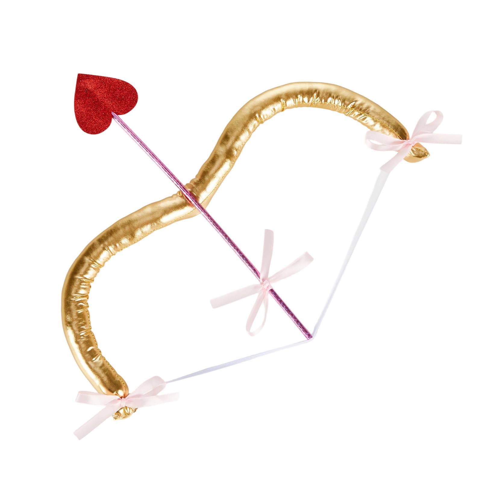ESSECMBS Valentines Day Bow & Arrows Set Womens Cupid Archery Cosplay Accessories (Gold, 43cm / 16.92inch)