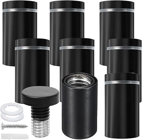 Paquete de 8 tornillos de separación, tornillos publicitarios de 1 x 1.34 pulgadas, soportes de acero inoxidable para letreros de vidrio acrílico,