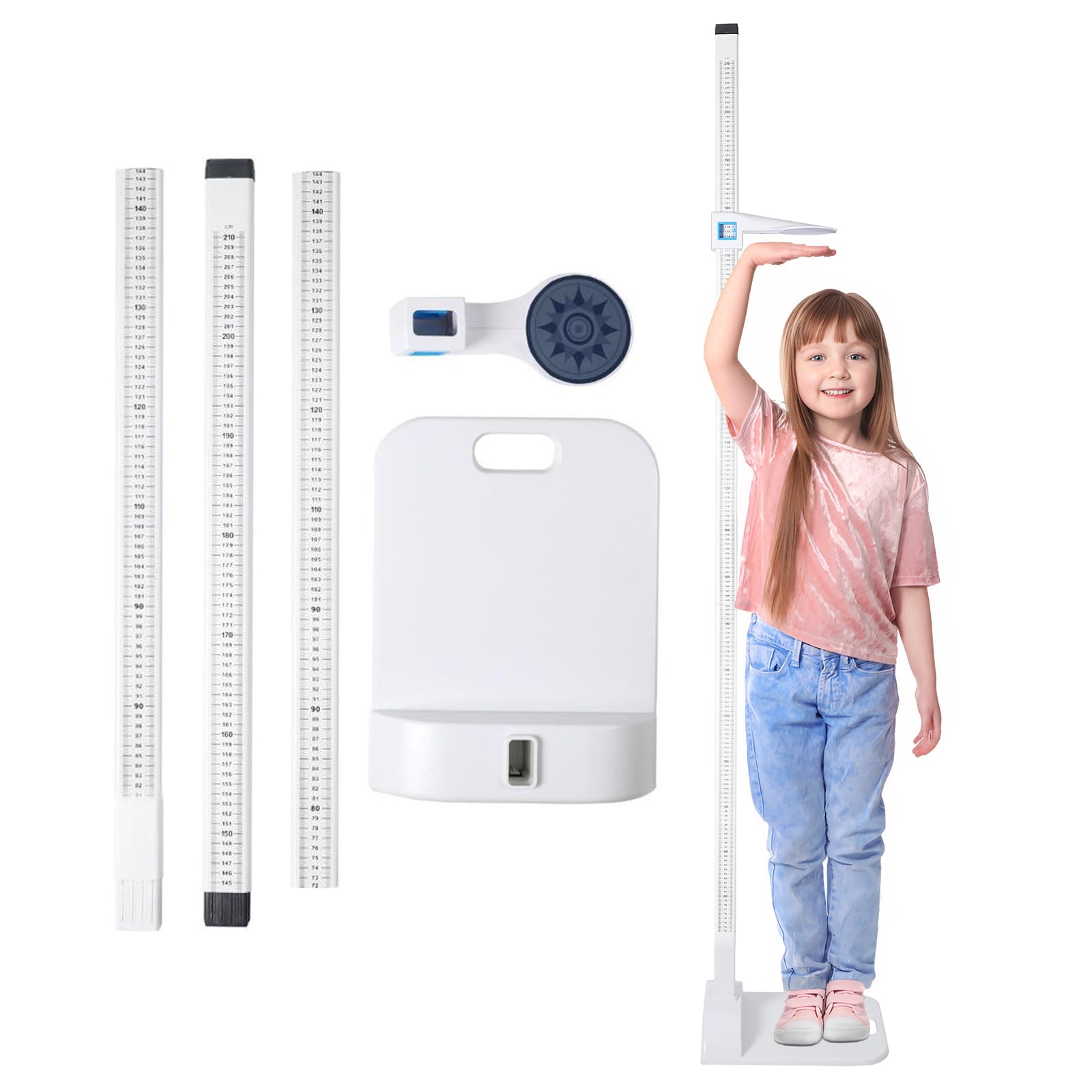 Tragbares Stadiometer, Höhenmessgerät 10–210 cm, Präzise Höhenmessung mit 1 mm Genauigkeit, Abnehmbares Messwerkzeug für Zuhause und Klinik