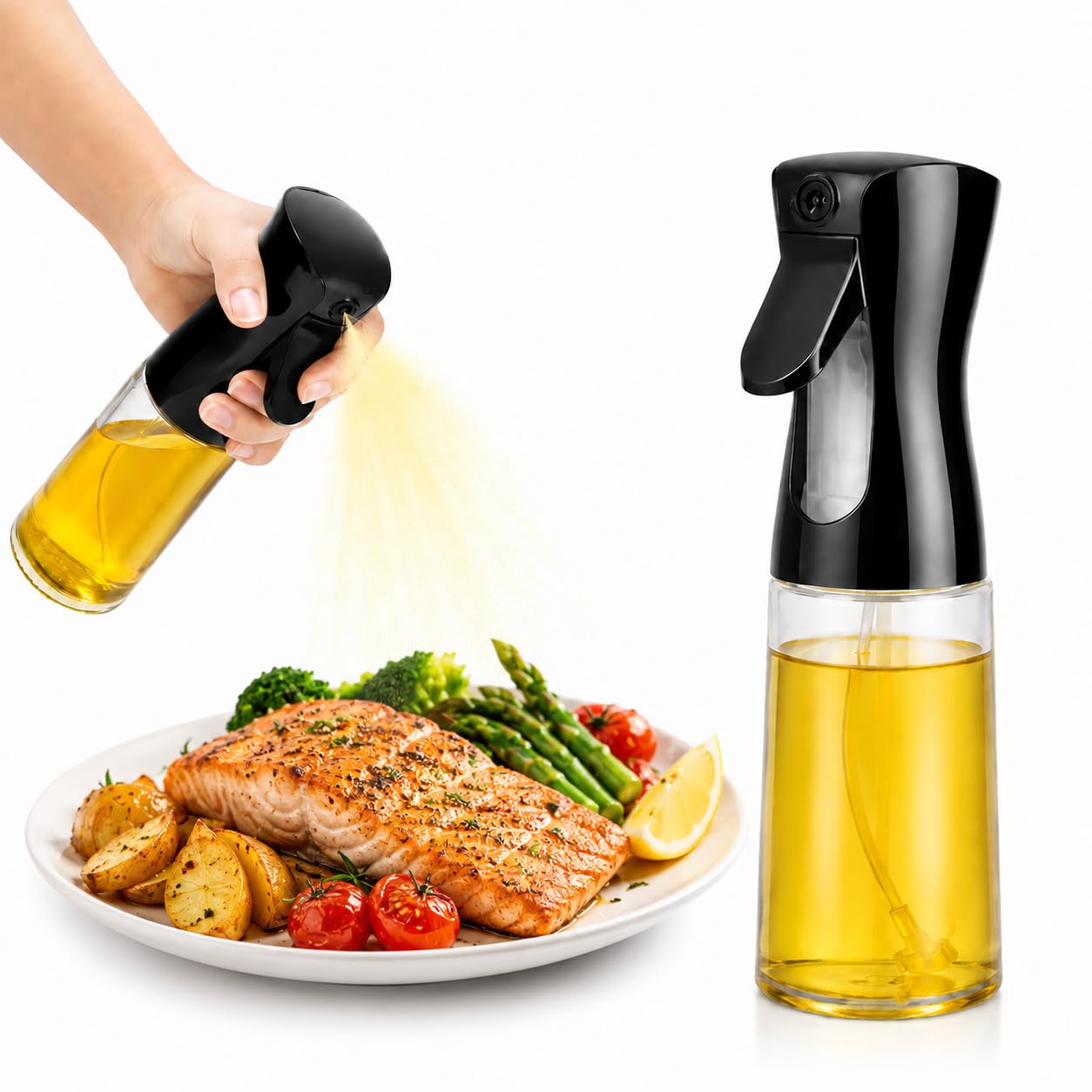 200ml Glass Oil Sprayer for Cooking, Refillable Mist Sprayer Bottle for Air Fryer, Olive Oil Dispenser for Kitchen, Salad, BBQ & Roasting-image-32
