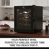 Vista 2 de Nutrichef Refrigerador de vino delgado de 18 botellas Enfriador de vino rojo y blanco Control de temperatura ajustable de 41 °F a 64 °F