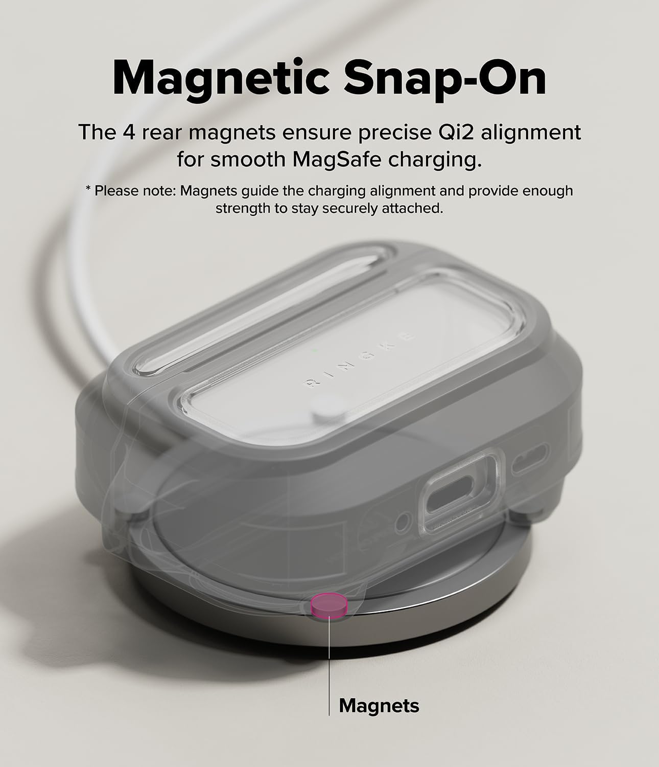 Ringke UX Magnetic for AirPods Pro 3 Case, Shockproof Rugged Cover with Carabiner - Clear