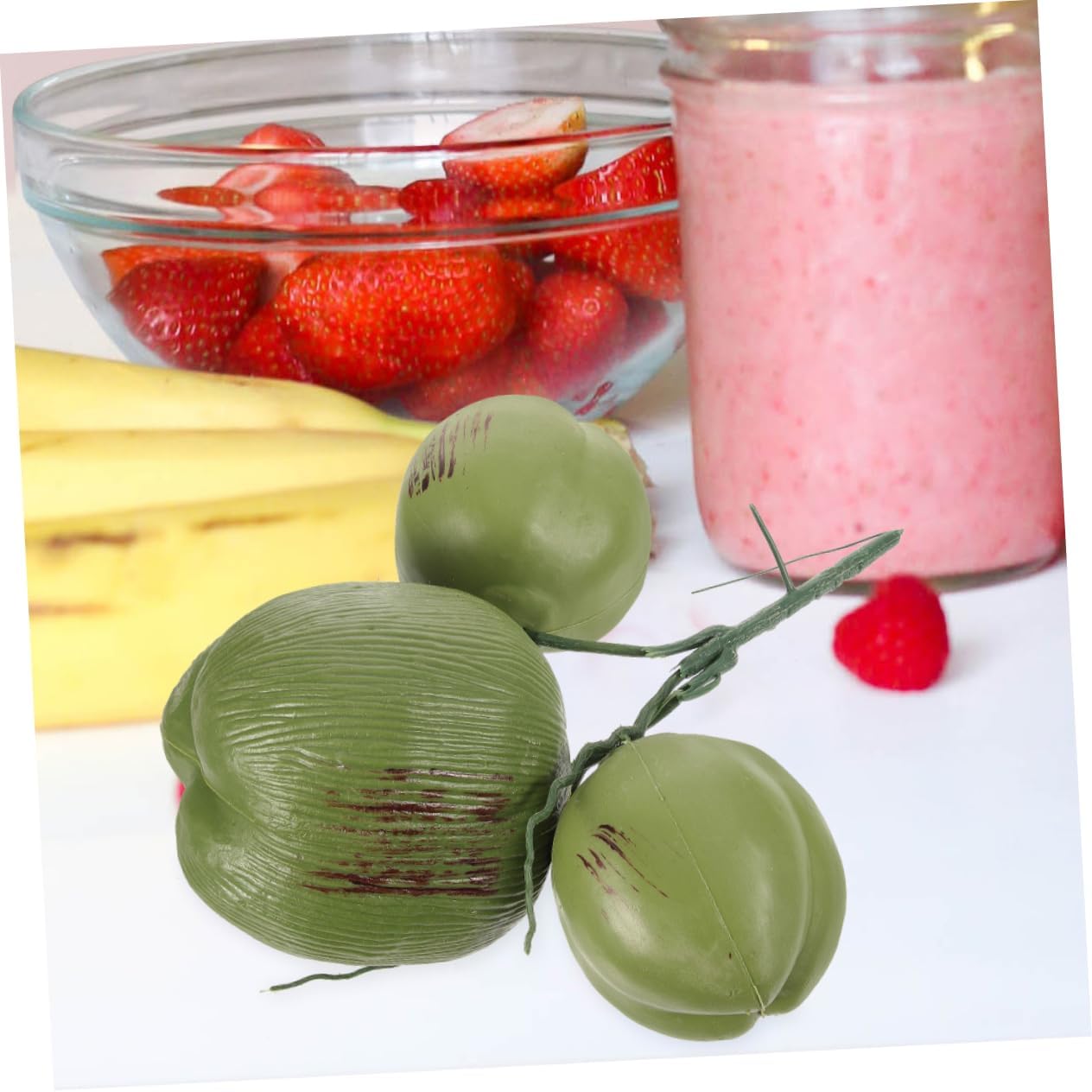 Ciieeo Faux Coconut Coir Artificial Coconuts Bunches Fake Fruit Decor Photo Props