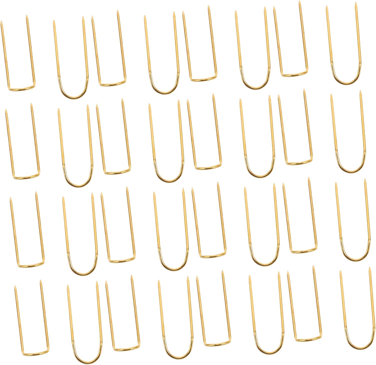100pcs U-Shaped Fork Pins: Sewing Quilting Needle Metal U Fork Double Blocking Pins for Dressmaking and Crafting Precision Accessories Golden