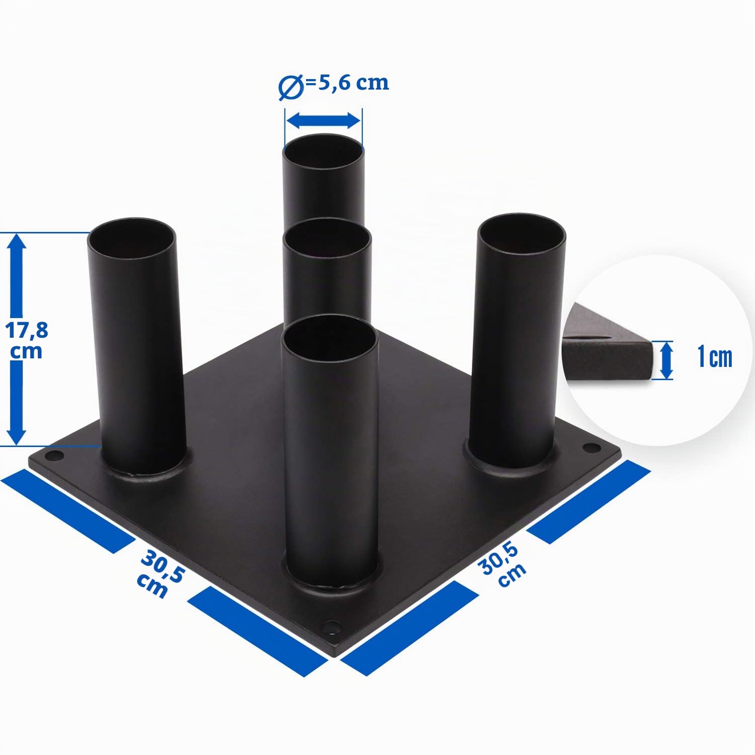 Yes4All Supporto verticale per bilancieri - Supporto per rack di bilancieri per barre olimpiche - opzionale: Portabarre per 5 barre o 9 barre