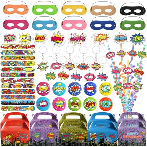 130Pcs Hero Party Favor-Cartoon Hero Themed Party Supplies Includ...