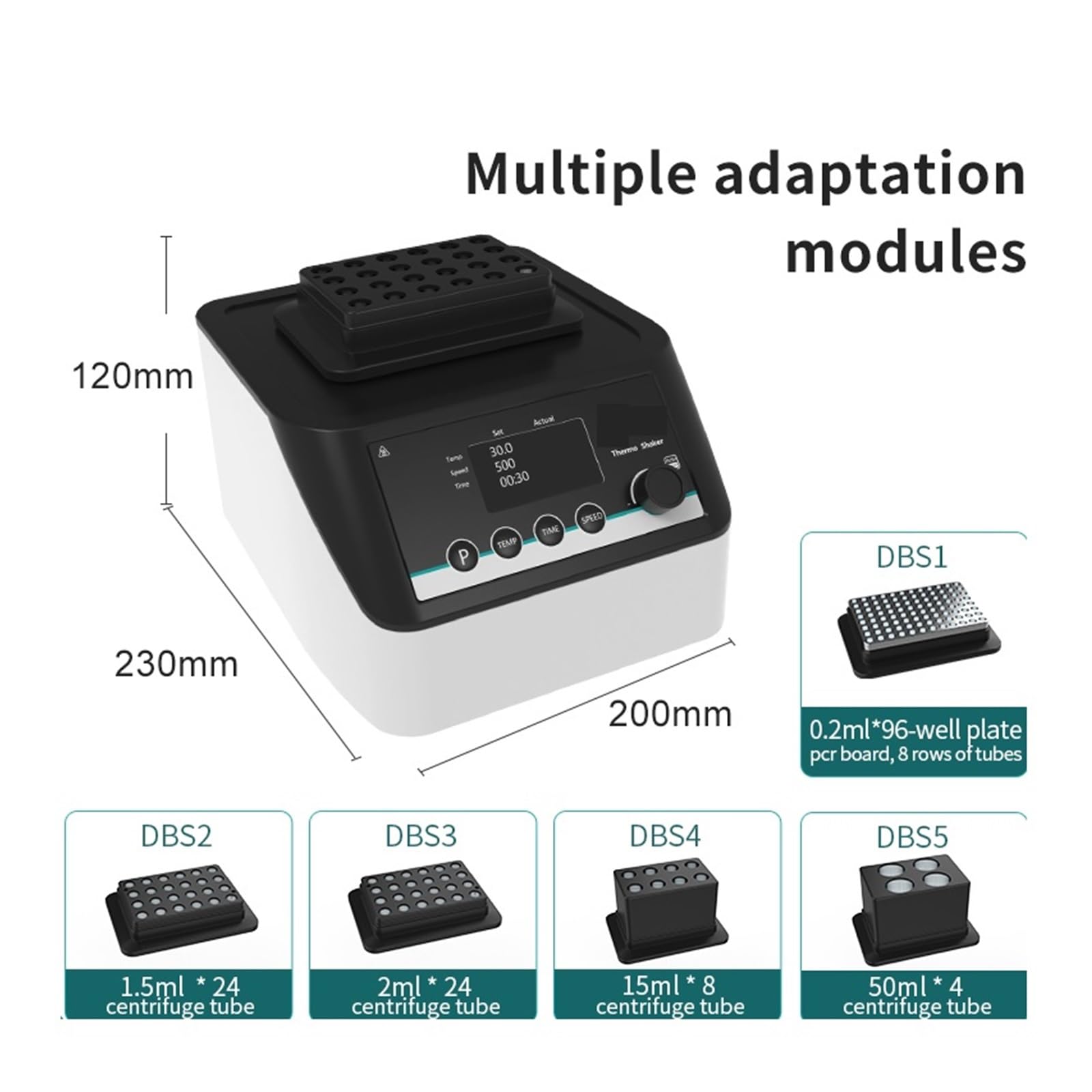 Incubadora de baño seco con calefacción con Pantalla Digital, Equipo de Laboratorio, Calentador de Temperatura Constante, incubadora de baño seco, agitador(DBS100(1.5ml-24))