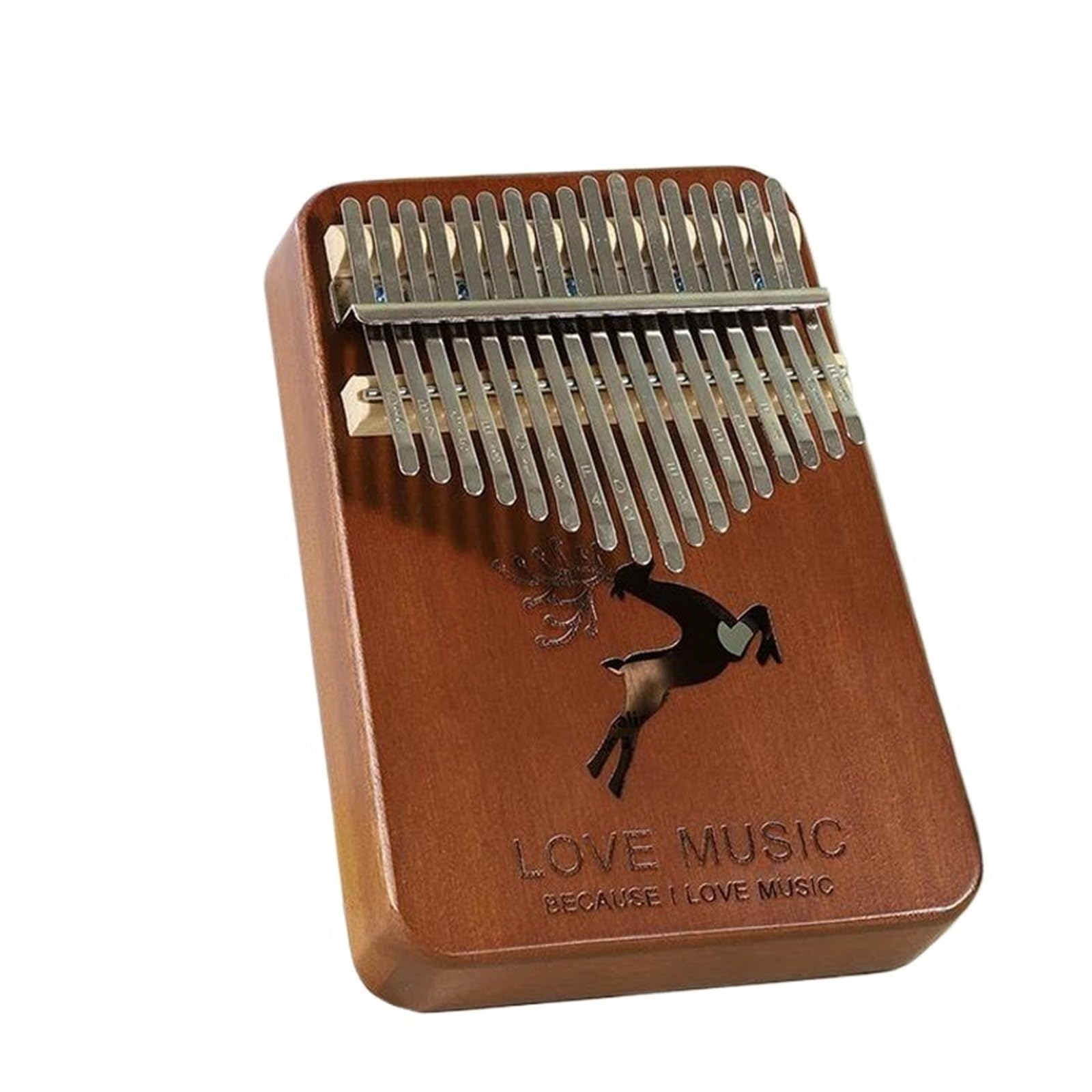 Kalimba 17 Tasten Daumenklavier Holz Mahagoni Mbira Korpus Mit Kalimba-Tasche Kreative Spieluhr Fingerklavier Fingerklaviere(Style 3)