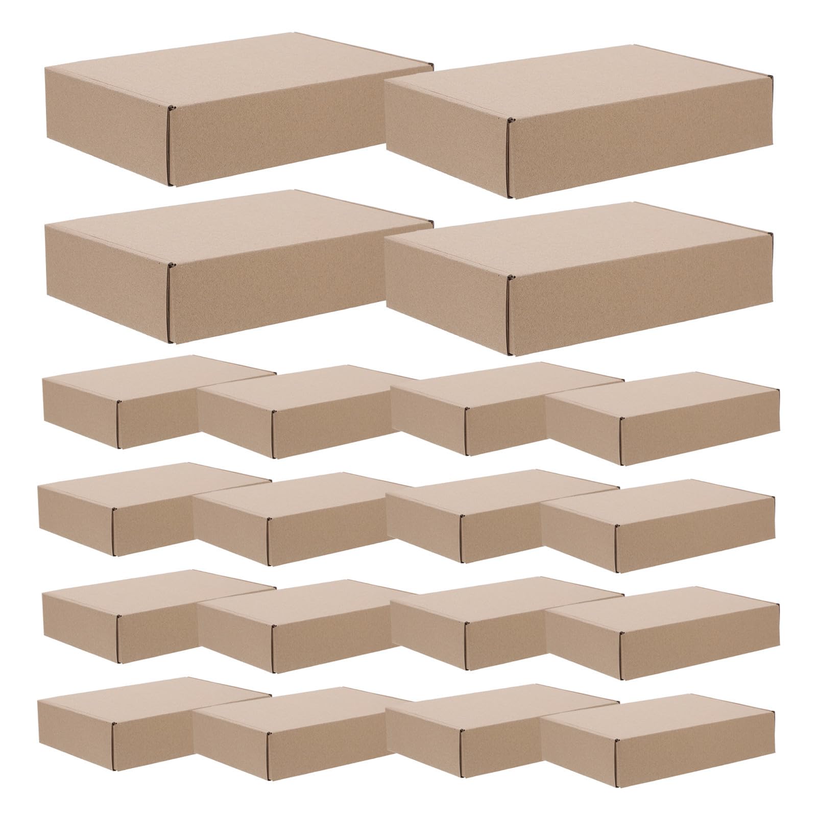 Cajas de embalaje de papel kraft STOBAZA color caqui en juego de 25 unidades para envíos pequeños